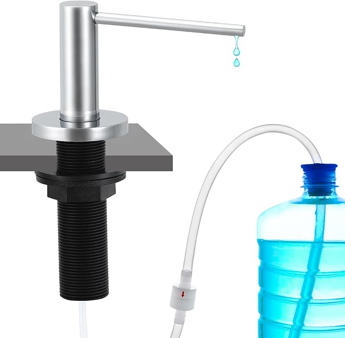 Gappo Soap Dispenser for Kitchen Sink Polished Chrome, Stainless Steel Countertop Pump, Built in Sink Soap Dispenser with 47" Extension Tube kit
