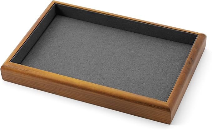 Oirlv Solid Wood Stackable Jewelry Organizer Tray Jewelry Drawer Organizer(Grey)