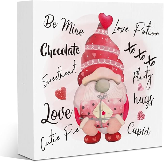 Valentine Decorations for Home Gnome Valentines Decor Rustic Romantic Valentines Day Anniversary Decorations for Boyfriend Girlfriend Gifts 5 X 5 Inchs