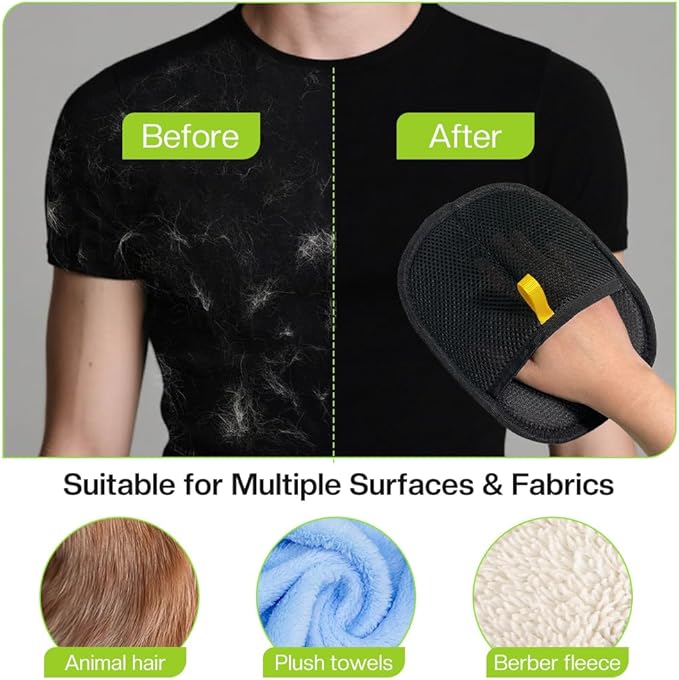 3Pcs Pet Hair Removal Glove for Cats & Dogs, Electrostatic Pet Hair Remover Glove Reusable Remover Tool for Couch, Clothing, Car Seat, Carpet
