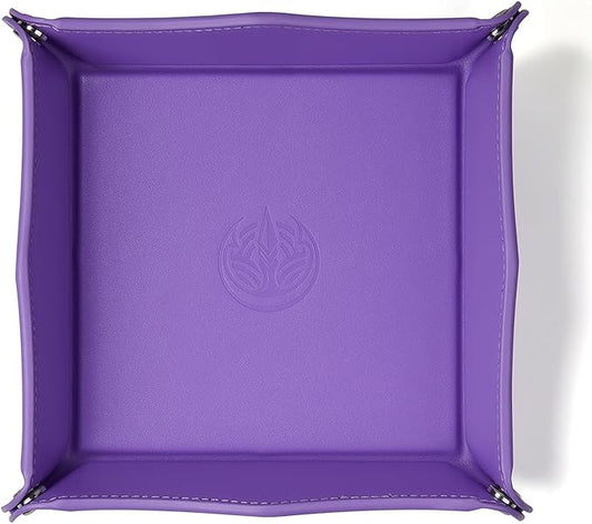 Jewelry Valet Tray, PU Leather Catchall for Girl Key Wallet Coin Box Travel (Purple)