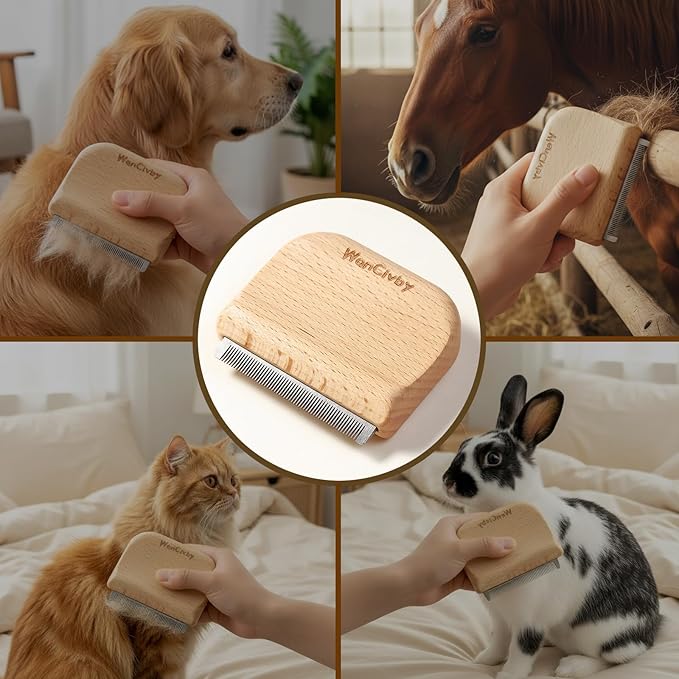 Undercoat Rake Dog Brush Dematting Comb cat shedding tool Dematting Tool Pet Brush Efficiently Detangle and Groom Coats for Large Medium Small Dogs and Cats Comb for Grooming Premium (S 3.03Inch)