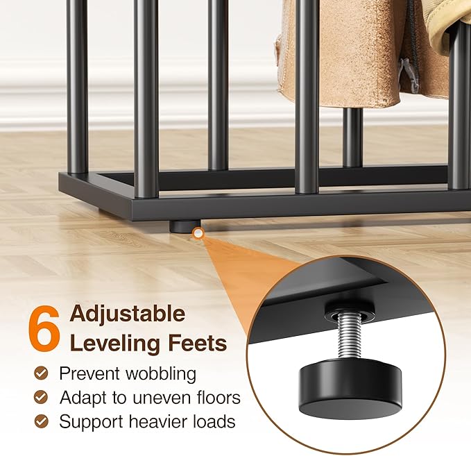 pickpiff Free Standing Shoe Racks - Black Metal Boot Rack Organizer Tall Boots for Dorm Room, Closet, Entryway, Bedroom, Patio Outdoor, Hallway, Black, Shoe Storage Fit for 10 Pairs