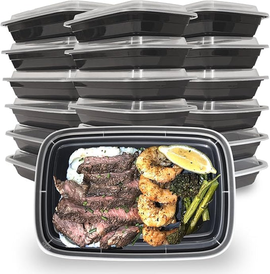 28 oz 150 Pack Meal Prep Containers BPA Free Leakproof Stackable Food Storage Containers with Lids, Microwave & Dishwasher Freezer Safe Reusable To Go Containers Bento Box Style Take Out Clear Plastic
