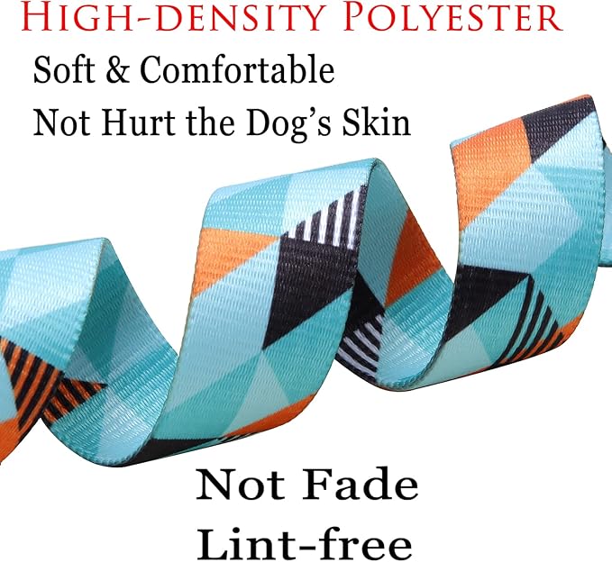 Dog Collar with Bohemia Floral Tribal Geometric Patterns - Soft Ethnic Style Collar Adjustable for Small Medium Large Dogs(Geometry,M)