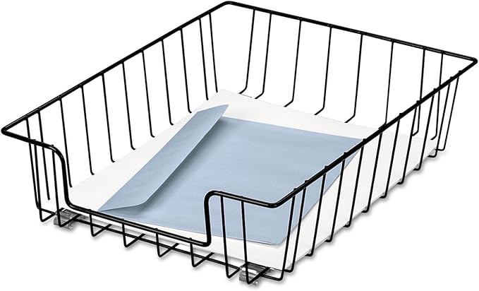 Fellowes Workstation 3" Letter Desk Tray Organizer, Wire, Black (60112)