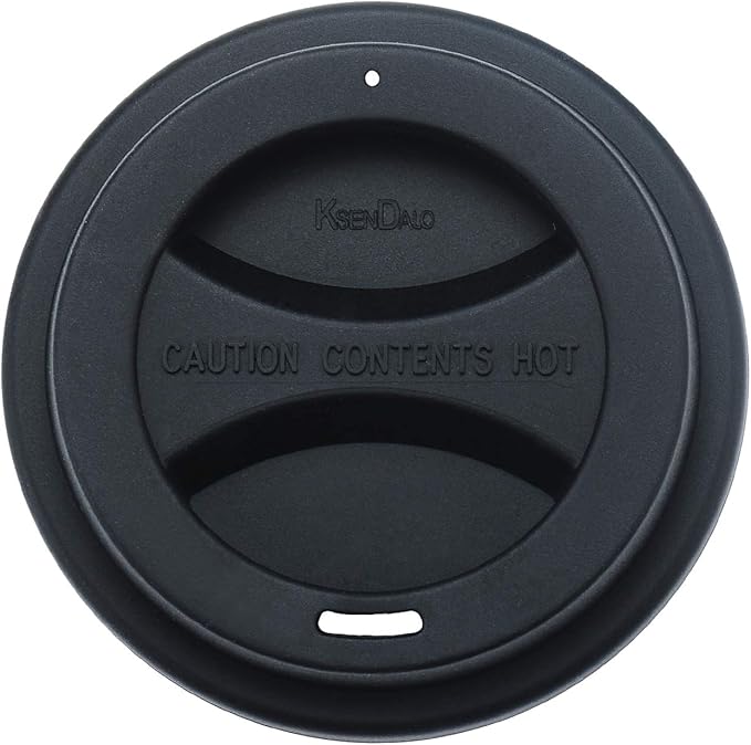 Coffee Mug Lid(3.15"Inner Diameter,3.43"Outer Diameter), KSENDALO Thick Eco Reusable Silicone Travel Mug Lids, Silicone Cup Cover, black（1pc)