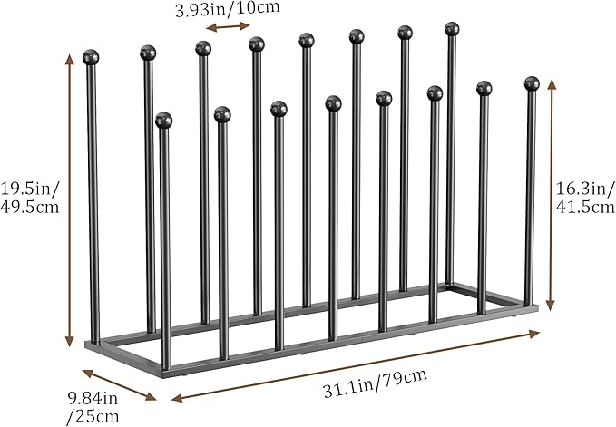 pickpiff Free Standing Shoe Racks - 19.5 Inch Black Metal Boot Rack Organizer Tall Boots for Dorm Room, Closet, Entryway, Bedroom, Patio Outdoor, Hallway, Black, Shoe Storage Fit for 8 Pairs