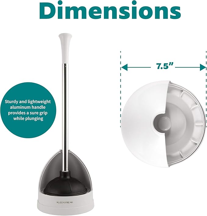 23-in. Heavy-duty Toilet Plunger with Twister Caddy 3019000, Versatile Bathroom Accessory Set and Apartment Must-have, Toilet and Plunger for Bathroom with Toilet Caddy