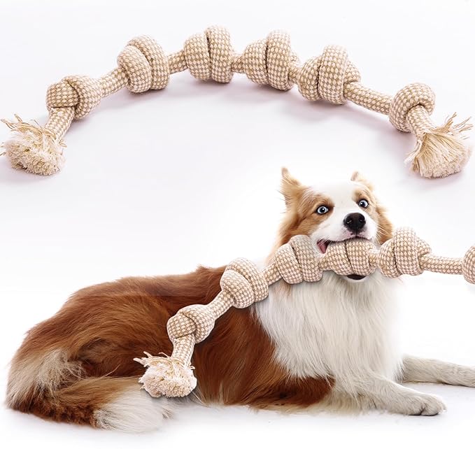 Dog Rope Toy, Rope Toys for Dogs Aggressive Chewers, for Large Dogs for Cleaning Teeth, Bite Resistant, 1 Pack
