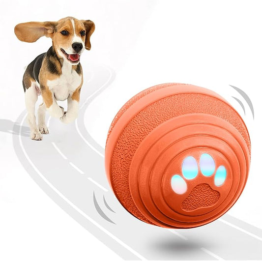 Interactive Dog Ball - Smart Toy for Small and Medium Dogs, Automatic Moving Ball, Rotating & Bouncing, Durable TPU+PC Shell, Toys That Keep Dogs Busy, for Dog (Orange)