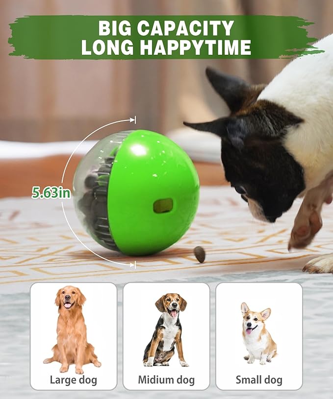 Interactive Dog Treat Toy, Mental Stimulation and Enrichment, Green