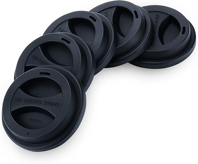 Coffee Mug Lid(3.15"Inner Diameter,3.43"Outer Diameter), KSENDALO Thick Eco Reusable Silicone Travel Mug Lids, Silicone Cup Cover, black（1pc)