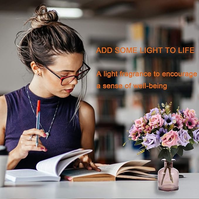 HOSSIAN Diffuser Glass Bottles Black -Empty Reed Diffuser Bottle with Sticks- Fragrance Accessories use for DIY Replacement Reed Diffuser Sets (4 Color)