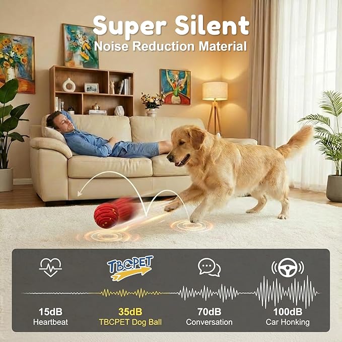 Interactive Dog Toys with Remote Control, Smart Interactive Dog Ball with 3 Modes, Auto-Moving&Bouncing, High-Resilience&Chew Resistant E-TPU Dog Ball, IPX6 Waterproof, Rolling Ball Dogs