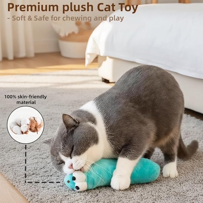 2BB Cat Kicker Toy with Catnip for Indoor Cats –3 Pack Soft Plush Kick Stick Toy for Kicking, Biting & Wrestling – 12.5in Interactive Catnip Toys to Reduce Boredom & Promote Exercise