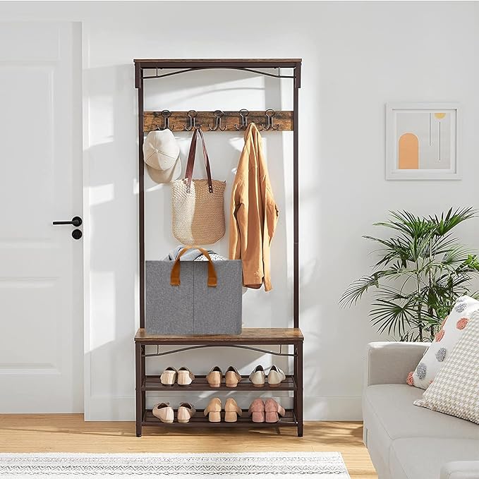 SNWDN 6 Pack Closet Cloth Storage Bins for Shelves, Medium Storage Baskets for Shelves, Fabric Bins for Closet organization with Handles（ Gray 15''L x 10''W x 8''H）