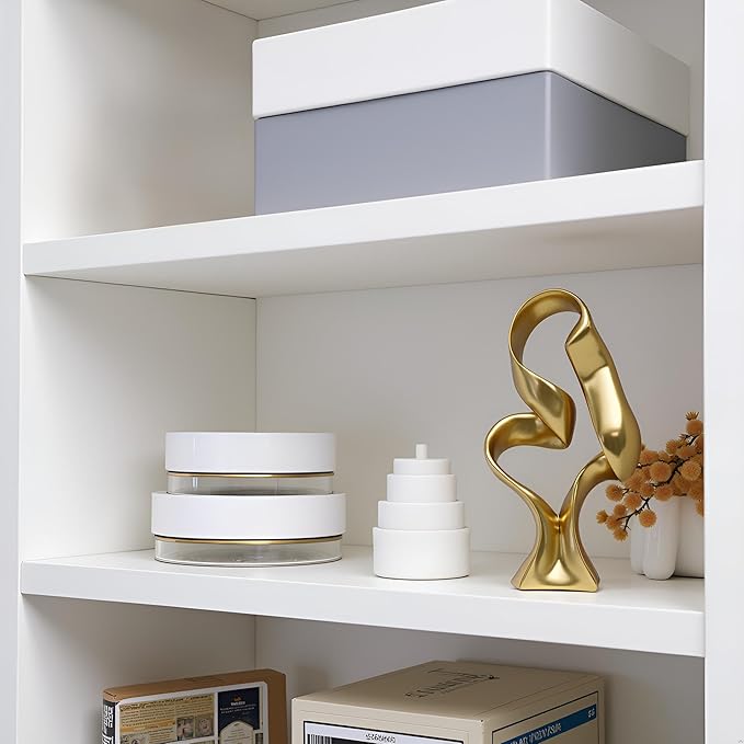 15" Modern Abstract Ribbon Decorative Sculpture, Knot Sculptures,Home Decor,Coffee Table Statues,Dining Living Room Desk Decor,Golden