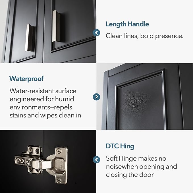 Black Wall Cabinet 23x29 inch for Bathroom Laundry Room Bedroom Kitchen Wood Medicine Cabinet, DIY Lighting, Soft-Close Hinge, 2 Door,Above Toilet Storage