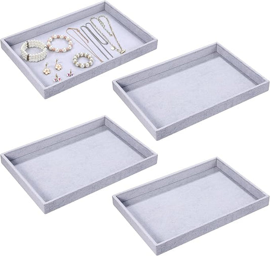 Quelay Stackable Jewelry Tray Jewelry Organizer Tray Showcase Display Empty Plate Bracelet Ring Earring Organizer