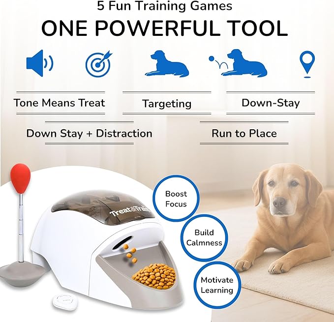 Treat&Train® - Remote Treat Dispensing Dog Training System, Positive Reinforcement, Calm Behavior, Distraction Avoidance (Treat&Train® Remote Dog Trainer with Carry Bag)