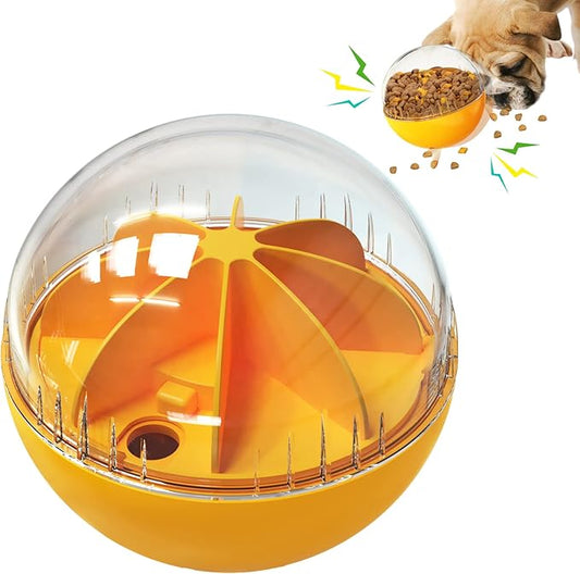 Enrichment Interactive Dog Treat Toy - Level 1 Mental Stimulation for Dogs, Dog Toys for Boredom Busy (Beginner-Orange 5.6" Squeaky Ball)