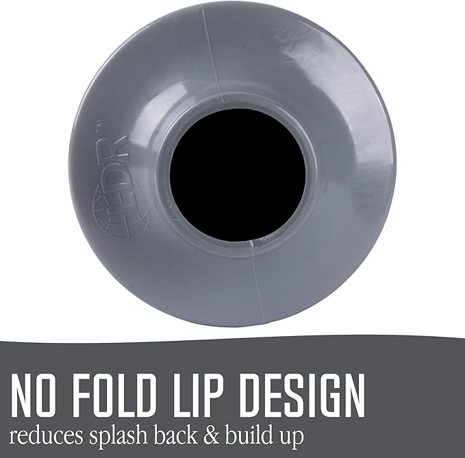 JS Jackson Supplies Professional Bellows Accordion Toilet Plunger, High Pressure Thrust Plunge Removes Heavy Duty Clogs from Clogged Bathroom Toilets, All Purpose Power Plungers for Bathrooms, Grey