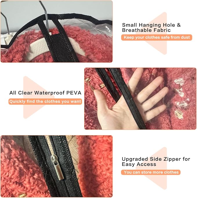 Garment Bags for Hanging Clothes Travel (set of 12) Clothing Suit Bags for Closet Storage Wedding Dress Garment Bag with Zipper Gown Garment Bag for Long Dresses