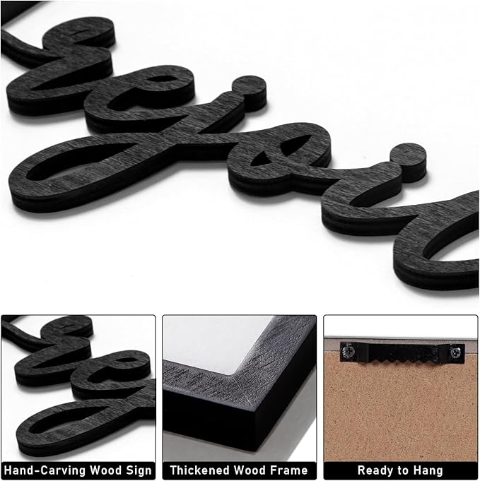 3D Wood Prayer Wall Decor, Framed Christian Picture Wall Art, Praise God Wall Decor for Entryway Home Church Prayer Room (Ready to Hang, 12x16 inches, Set of 3, Framed)