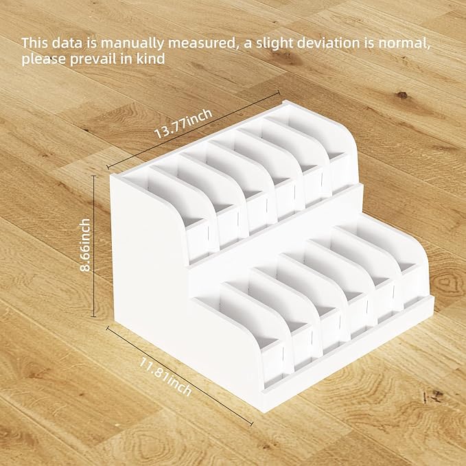 QI XING Belt Organizer - 12 Grid Belt Rack, Tie Organizer for Closet Drawer, Storage Holder Displayer for Men & Women (White)