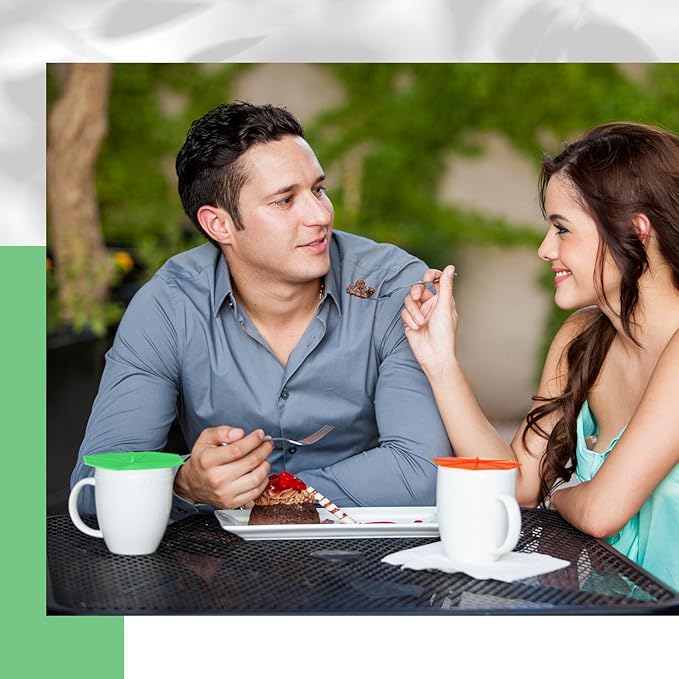 Patelai 6 Pcs Silicone Cup Covers 4.13 Inch Umbrella Silicone Cup Lids Flexible Coffee Mug Covers Reusable Mug Lid for Coffee Tea(Bright Color)