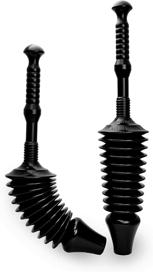 Master Plunger MP1600-TB 1.6 Gallon Low Flush Toilet Plunger with Funnel Nose Design. Tall Bucket included, Black