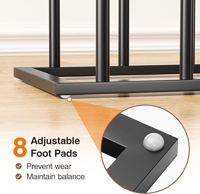 pickpiff Free Standing Shoe Racks - Black Metal Boot Rack Organizer Tall Boots for Dorm Room, Closet, Entryway, Bedroom, Patio Outdoor, Hallway, Black, Shoe Storage Fit for 8 Pairs