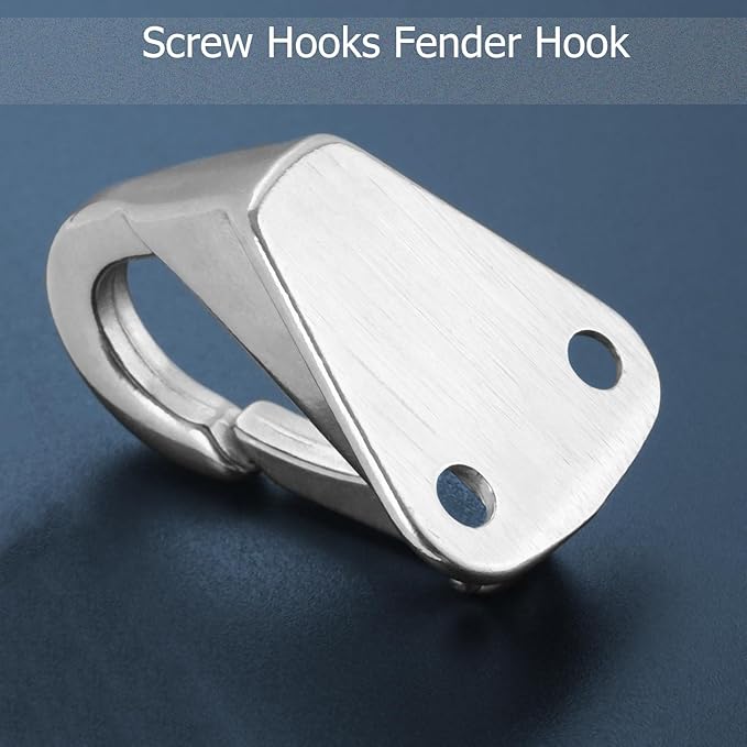 Atibin Outdoor Clothes Hanging Hook Stainless Hat Mounted Coat Hook Stainless Heavy Steel Fender Hook Hardware SUS316 2pcs