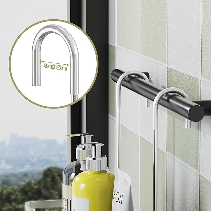 Shower Caddy Hanging on Towel Bar/Handrails/Shower faucet - Shower Rack Hanging Organizer, Bathroom Shower Curtain Caddy non-Slip