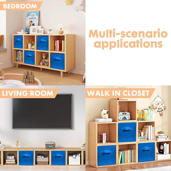 ShellKingdom Storage Bins, Foldable Fabric Storage Cubes And Cloth Storage Organizer Drawer For Closet And Toys, 2 Pack (Royal Blue)