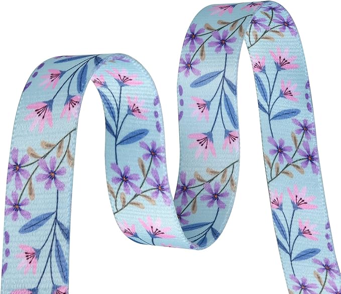 Dog Collar and Leash Set with Bohemia Floral Tribal Geometric Patterns - Soft Ethnic Style Collar Adjustable for Small Medium Large Dogs(Pink + Purple Floral Set,L)