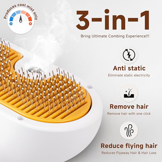 Pet Steam Brush for Dog & Cat shower bath brush Grooming Comb with Spray, Defur Tool, Water-Free Shampoo, Bath Gloves,Bath Brush, Tooth & Ear Brush, Towel (11PCS)