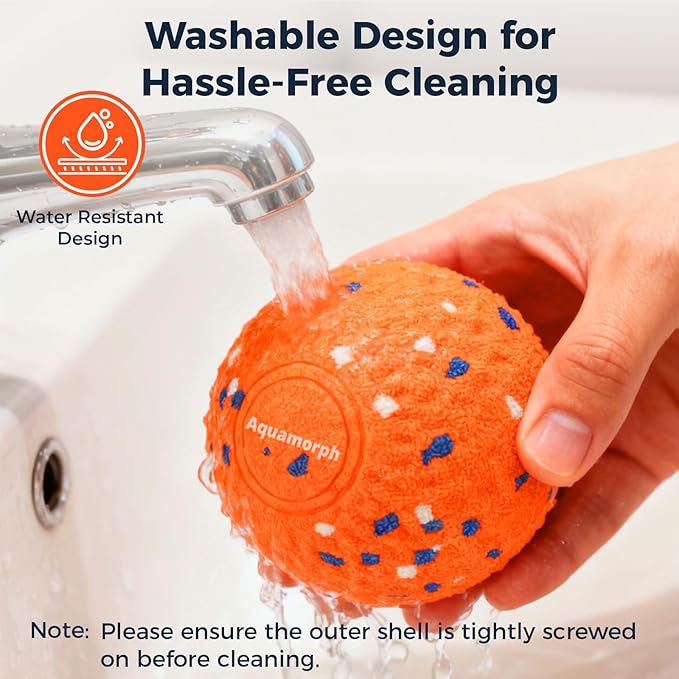 2 Pack Interactive Dog Balls - Auto Moving Bouncing Vibrating Washable Dog Toys for Large Medium Dogs, Type-C Rechargeable, Blue and Orange, Grid Pattern