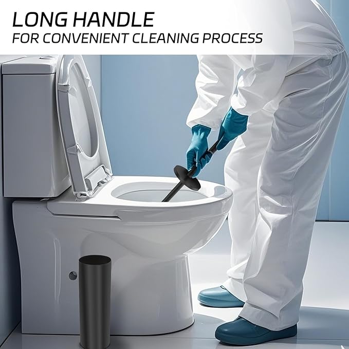 Stainless Steel Toilet Brush with Holder Set for Bathroom Storage and Organization Toilet Bowl Cleaner Brush and Holder (1, Black)