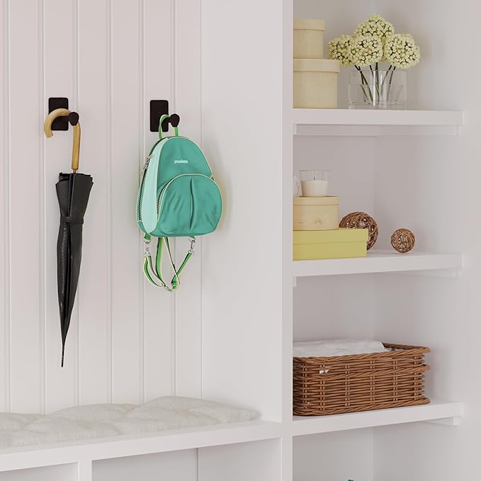 Rustic State Billow Wall Mount Cast Iron Hooks Coat Towel Bag Hat Hanger Multiuse Entryway Railroad Spike Rack Black Set of 2