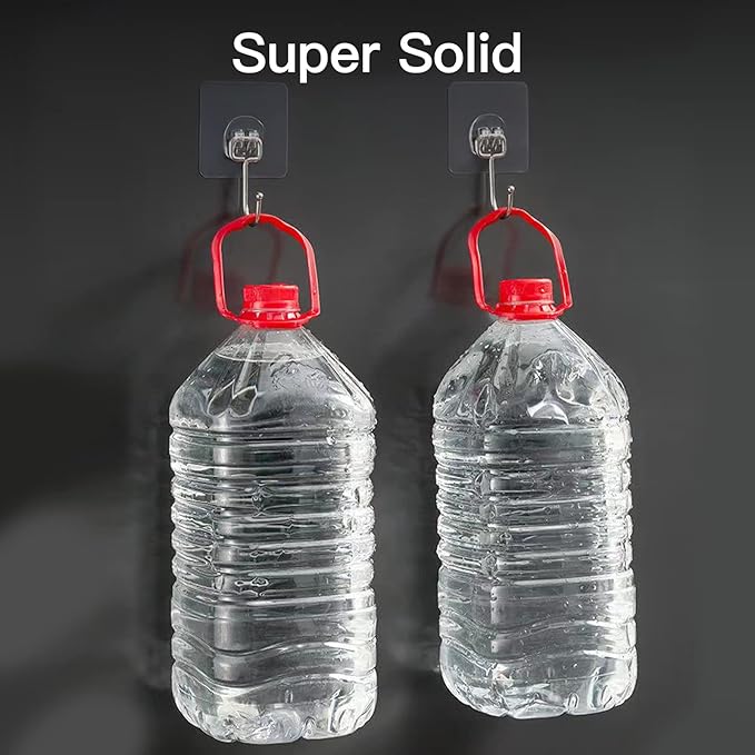 Large Adhesive Hooks for Hanging Heavy Duty 44 lb(Max) 30 Pack, 304 Stainless Steel Self Adhesive Sticky Hooks Waterproof Wall Hook for Home Bathroom Shower Kitchen Outdoor Utility Hook