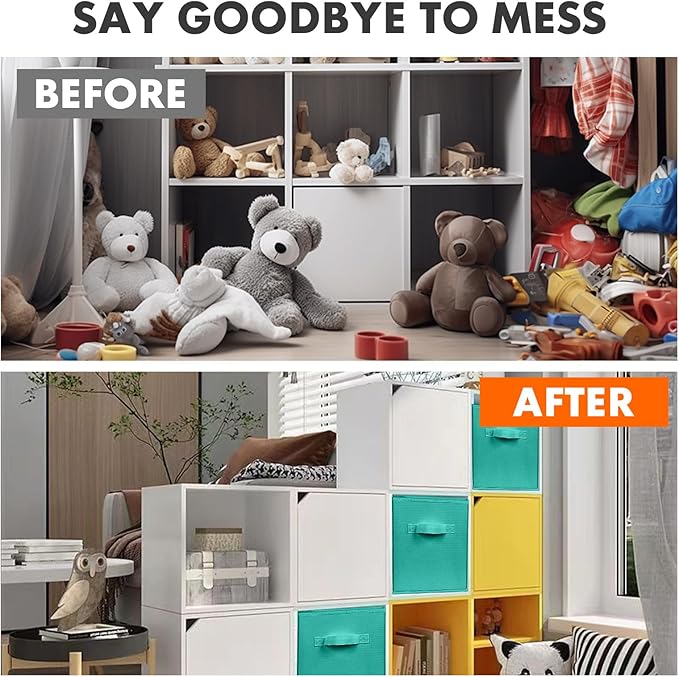 ShellKingdom Storage Bins, Foldable Fabric Storage Cubes And Cloth Storage Organizer Drawer For Closet And Toys, 2 Pack (Forest Green)