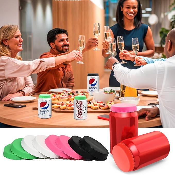 8PCS Silicone Soda Can Lids,BPA-Free Reusable Silicone Can Covers, Can Stopper or Protector For Soda,Beer, Drink, Juice, Coke, Beverage, Can Lid, Cover or Protector Quasi Beverage Cans