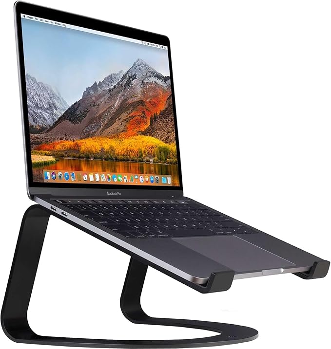 Twelve South Curve for MacBooks and Laptops | Ergonomic desktop cooling stand for home or office (matte black)