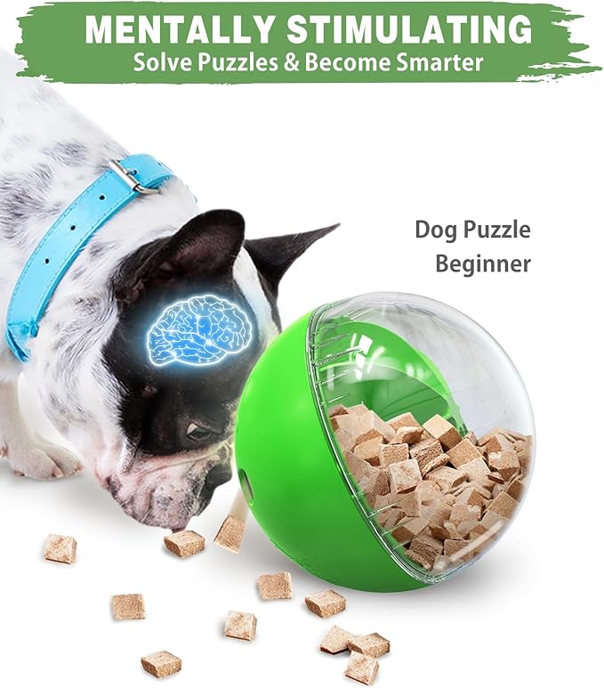 Interactive Dog Treat Toy, Mental Stimulation and Enrichment, Green