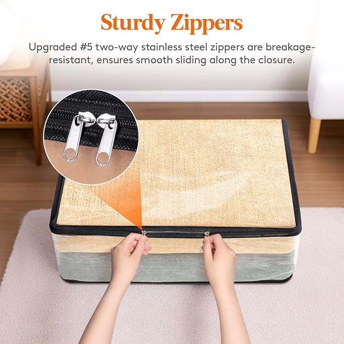 Lifewit 4 Pack Clear Clothes Storage Bags, 35L Plastic Vinyl Foldable Moving Bags with Zipper and Reinforced Handles, Closet Organizers and Storage Containers for Blanket, Sweaters, Coats, T-shirts