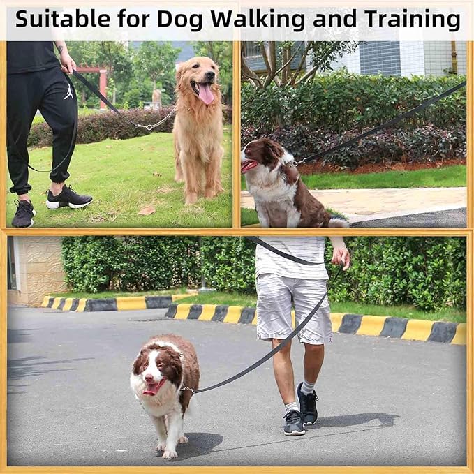 AMAGOOD 6 FT Cat Leash, Strong and Durable Traditional Style Leash with Easy to Use Collar Hook,Cat Lead Great for Cats (3/4 in x 6 ft,Black and Black(2-Pack))