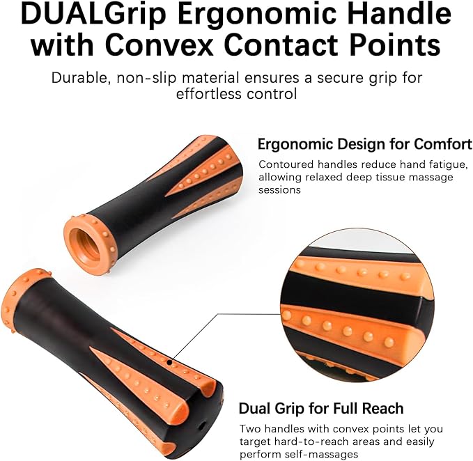 Muscle Roller Stick for Athletes -Roller Massager for Myofascial Pain Relief - Handheld Physical Therapy & Recovery Tool(Orange black-18 inch)