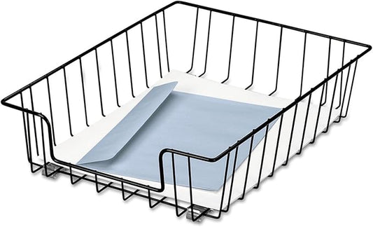 Fellowes Workstation 3" Letter Desk Tray Organizer, Wire, Black (60112)